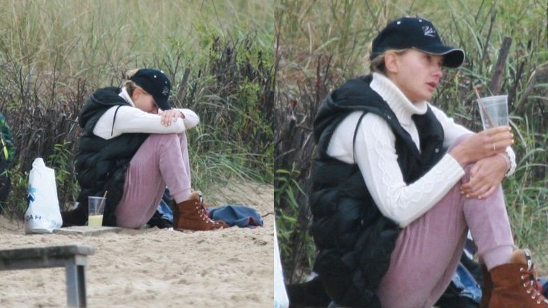 Joanna Moro płacze na plaży