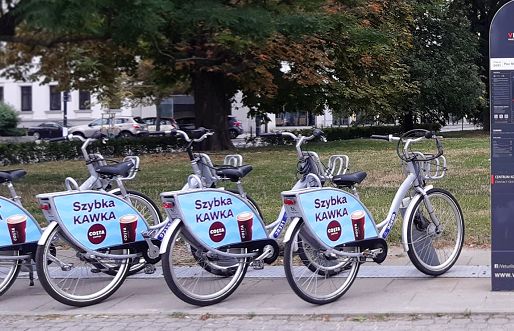 Costa Coffee reklamuje się w aplikacji mobilnej Nextbike