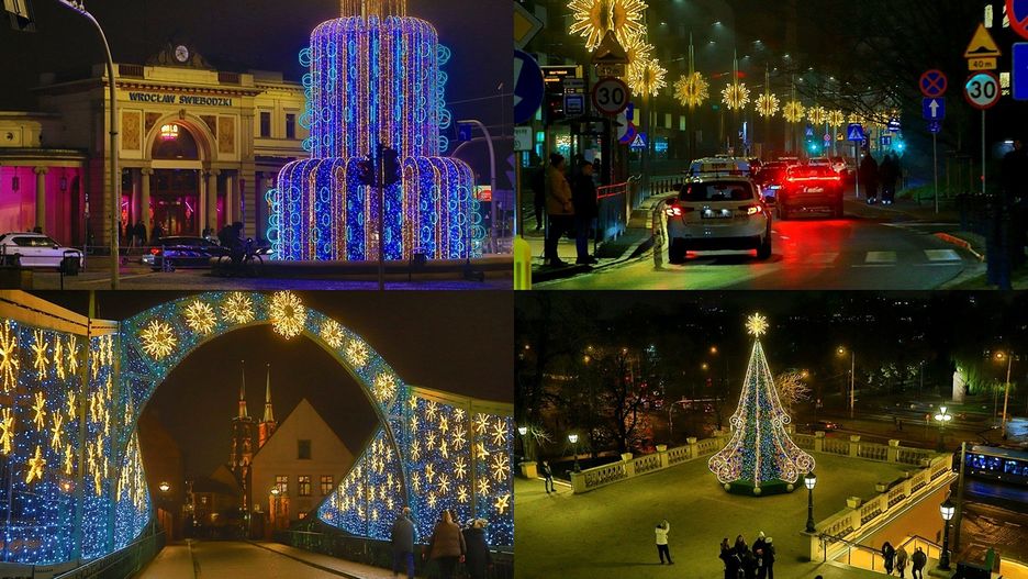 Świąteczna iluminacja na ulicach Wrocławia.