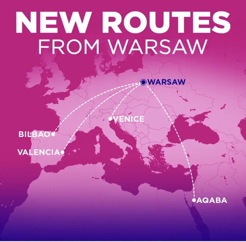 Wizz Air анонсував нові маршрути з Варшави
