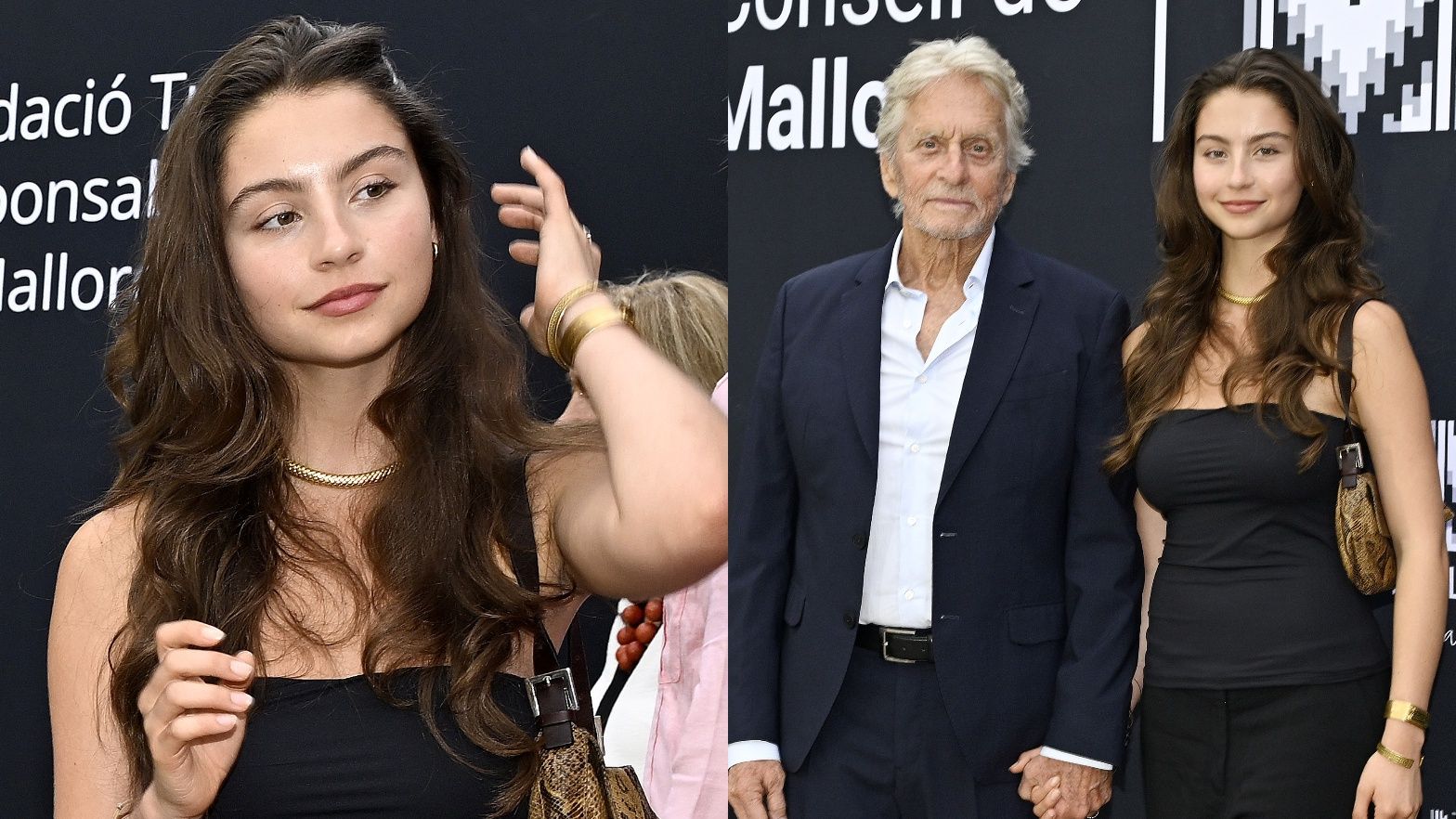 Michael Douglas z córką na ściance 