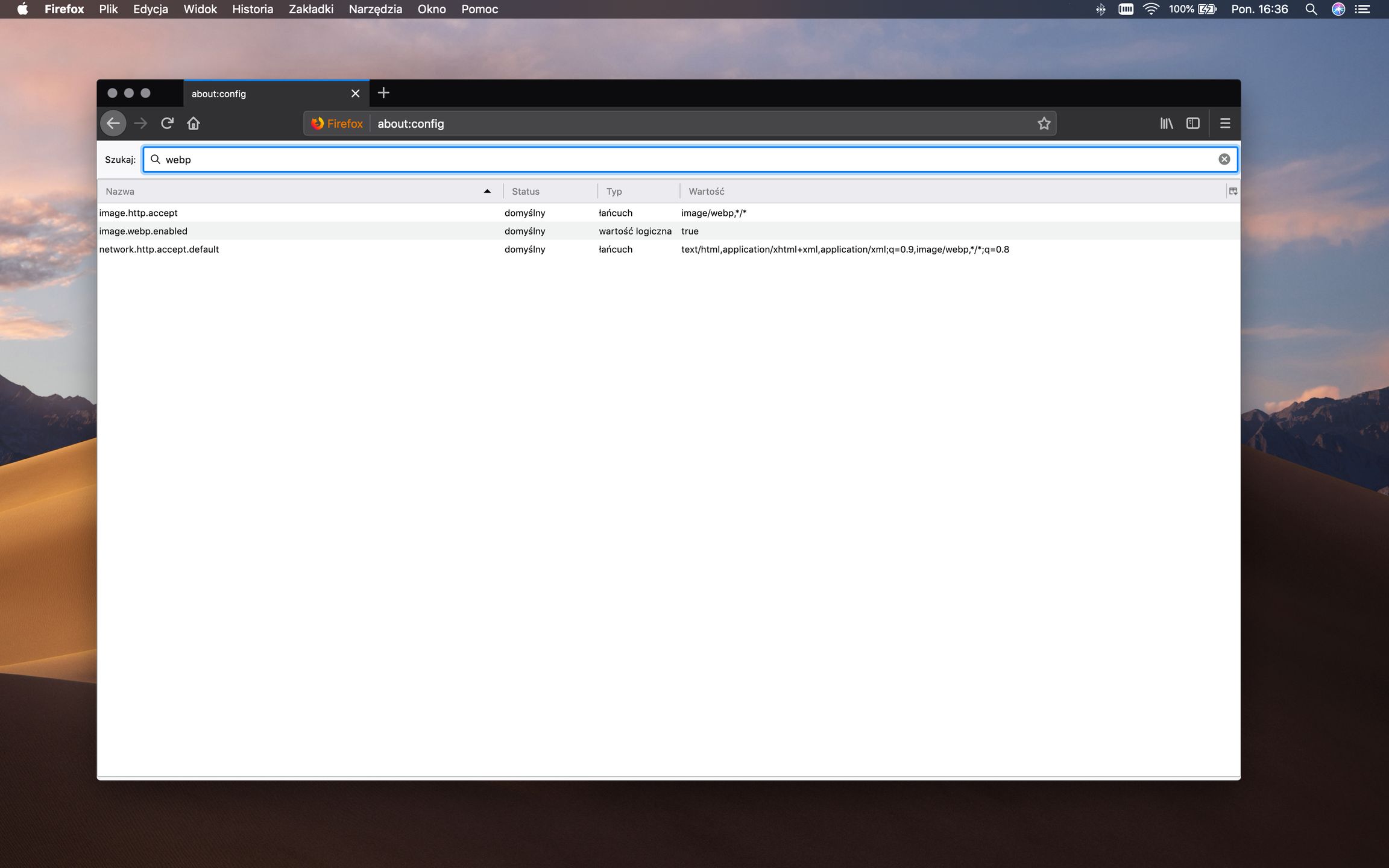ustawienia WebP w Firefoxie