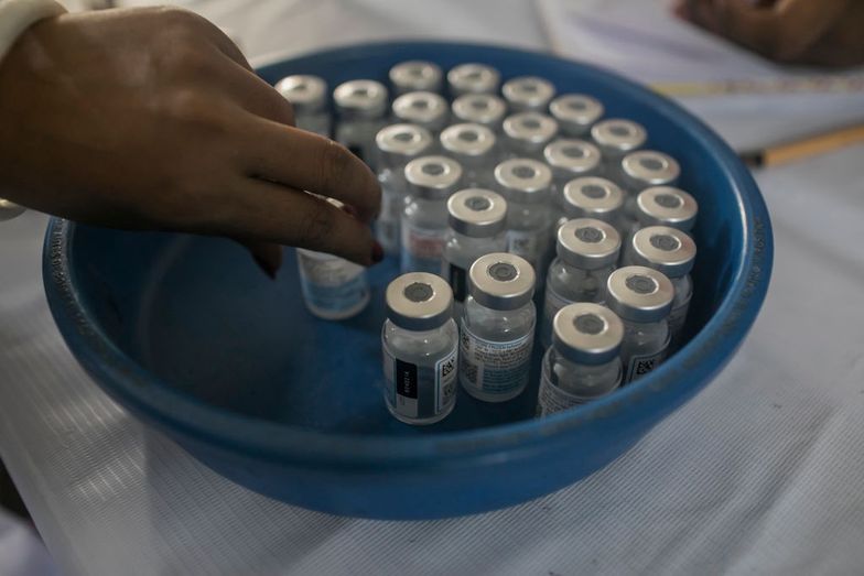 Vials containing Moderna COVID19 vaccine seen during aDHAKA, BANGLADESH - 2021/09/08: Vials containing Moderna COVID19 vaccine seen during a vaccination campaign at a vaccination center in Dhaka.Bangladesh residents gather in large numbers at Mohammadpur Government Primary School, a designated vaccination center in Dhaka to receive a Covid-19 Vaccination dose, a second day into the mass vaccination campaign that started on Sept 7 and will be ending on 12th. (Photo by Sazzad Hossain/SOPA Images/LightRocket via Getty Images)SOPA Imagesvials, moderna, modernatx, corona virus, covid, covid19, covid 19, sars-cov-2, pandemic, outbreak, immunity, infection, vaccinate, vaccine, health, immunization, mass vaccination, vaccination campaign, mohammadpur government primary school