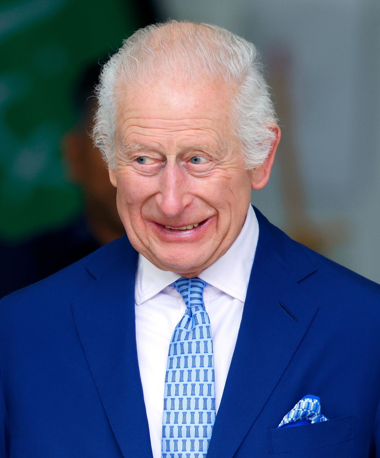 LONDON, UNITED KINGDOM - NOVEMBER 14: (EMBARGOED FOR PUBLICATION IN UK NEWSPAPERS UNTIL 24 HOURS AFTER CREATE DATE AND TIME) King Charles III (who celebrates his 76th birthday today) departs after formally opening the first Coronation Food Hub in Deptford Trading Estate on November 14, 2024 in London, England. The Coronation Food Project, inspired by The King and coordinated by the King Charles III Charitable Fund (KCCF), seeks to bridge the gap between food waste and food need across all four nations of the United Kingdom. The Coronation Food Hubs are major distribution centres designed to save and circulate tonnes of surplus food and are set to transform the ability of charities like FareShare and the Felix Project to support communities in need. (Photo by Max Mumby/Indigo/Getty Images)