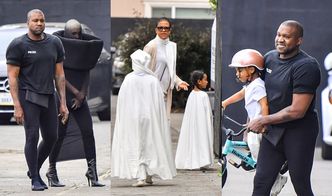 Kanye West w legginsach razem z zamaskowaną żoną i całą na biało Chicago West kroczą na nabożeństwo (ZDJĘCIA)