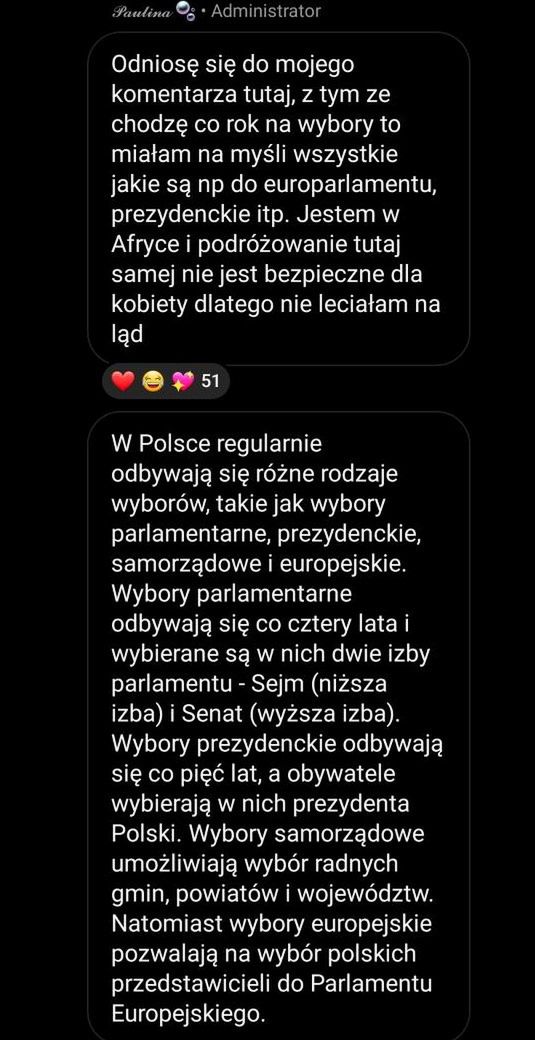 Paulina Hornik nie zagłosowała