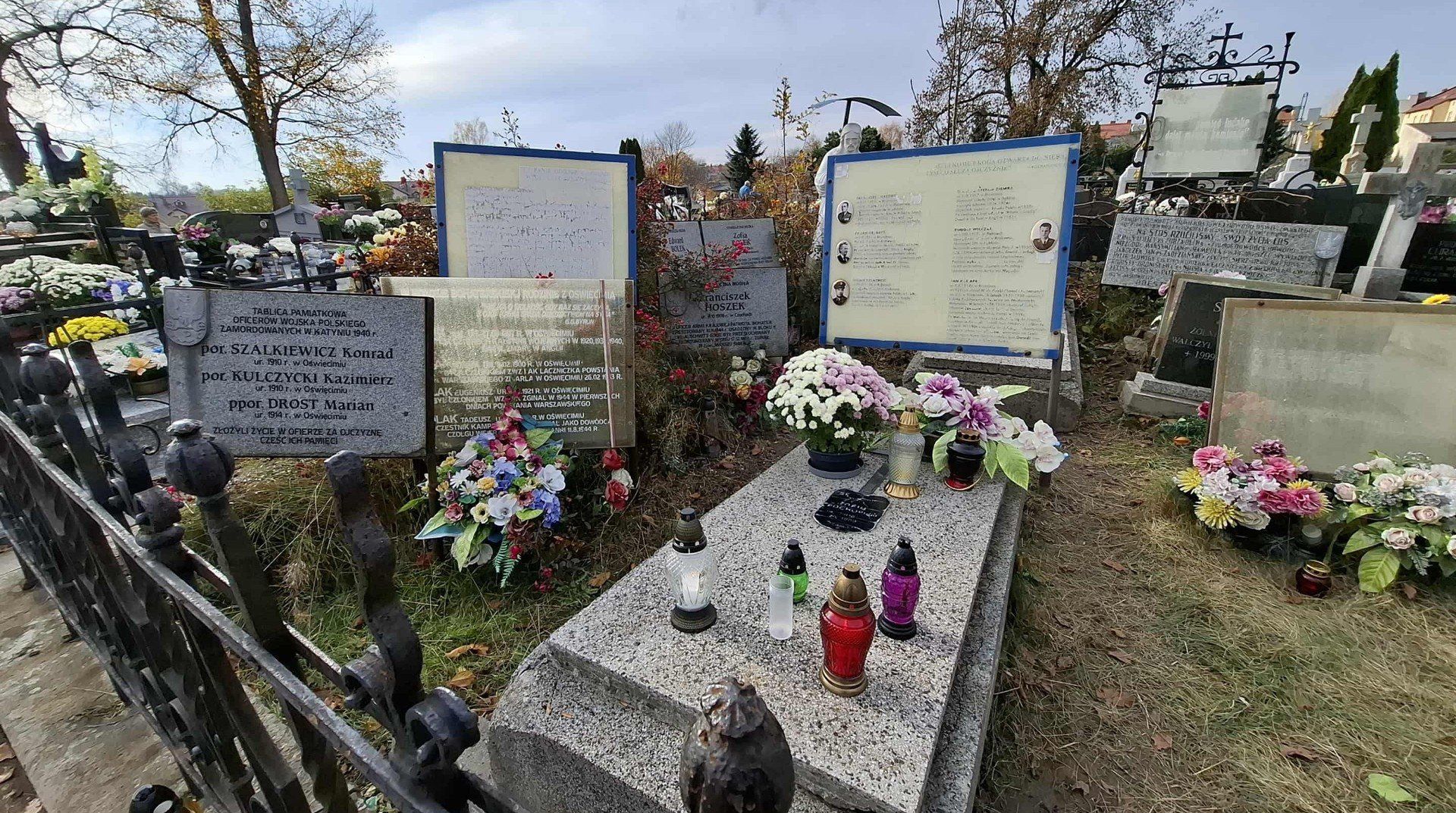 Kwatera patriotyczna na Cmentarzu Parafialnym w Oświęcimiu popada w ruinę