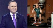 Andrzej Duda wylewa siódme poty na siłowni i apeluje do Polaków: "Spróbujcie, zachęcam" (ZDJĘCIA)