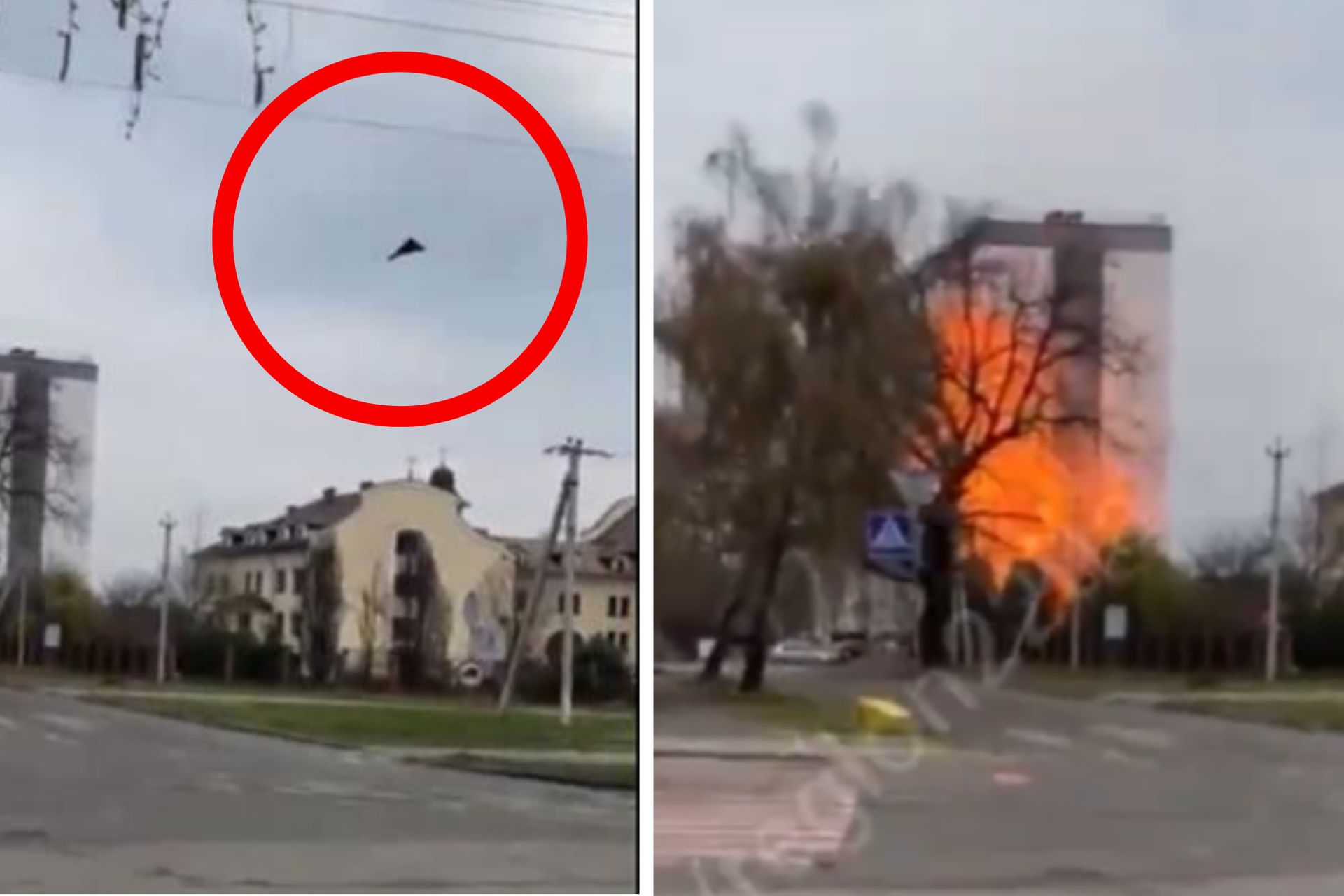 Dron uderza prosto w blok mieszkalny. Przerażające nagranie z Ukrainy