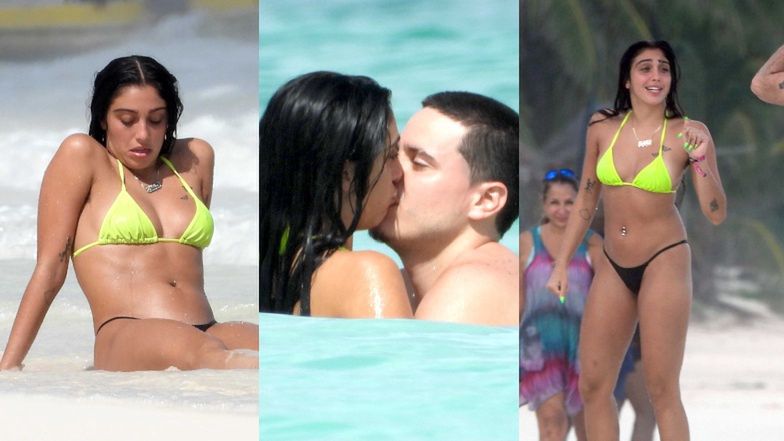 24-letnia córka Madonny dokazuje z ukochanym podczas urlopu na meksykańskiej plaży (ZDJĘCIA)