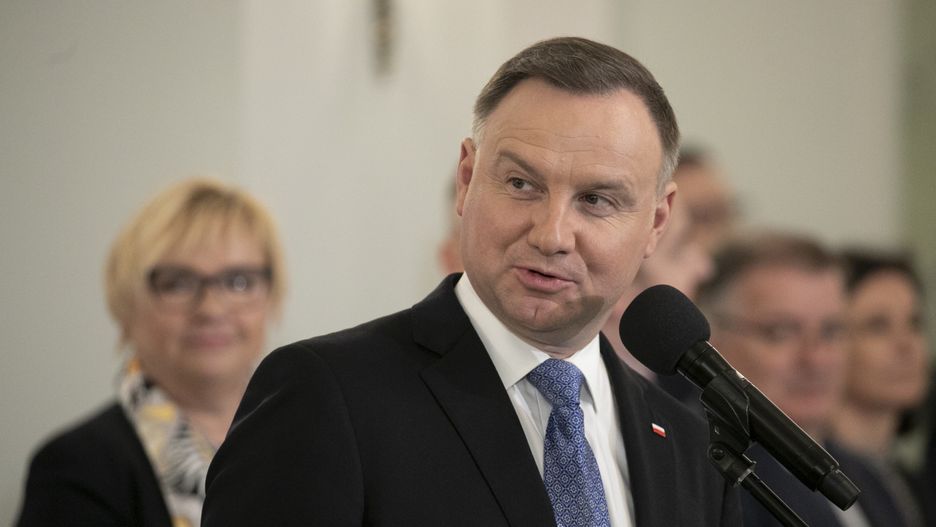 26.04.2022. Palac Prezydencki. Powolanie Magdaleny Rzeczkowskiej na stanowisko ministra finansow. n/z Andrzej Duda