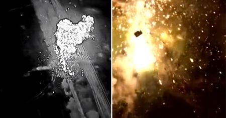 Brawurowy atak z zaskoczenia. Rosyjski UR‑77 Meteorit wyleciał w powietrze