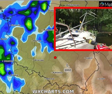 Drzewo spadło na jacht z ludźmi. Potężne burze nad Polską