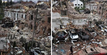 Cała ulica zrównana z ziemią. Wstrząsające zdjęcia z Kijowa