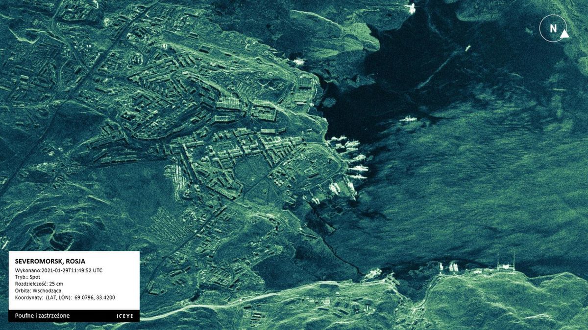 Przykładowe zobrazowania dostarczane przez firmę ICEYE.