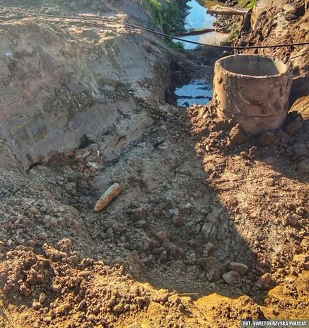 Niewybuch w miejscowości Waśniów