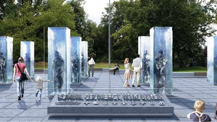 Zwycięski projekt konkursu na pomnik żołnierzy wyklętych, autorzy Tomasz Urbanowicz i Konrad Urbanowicz