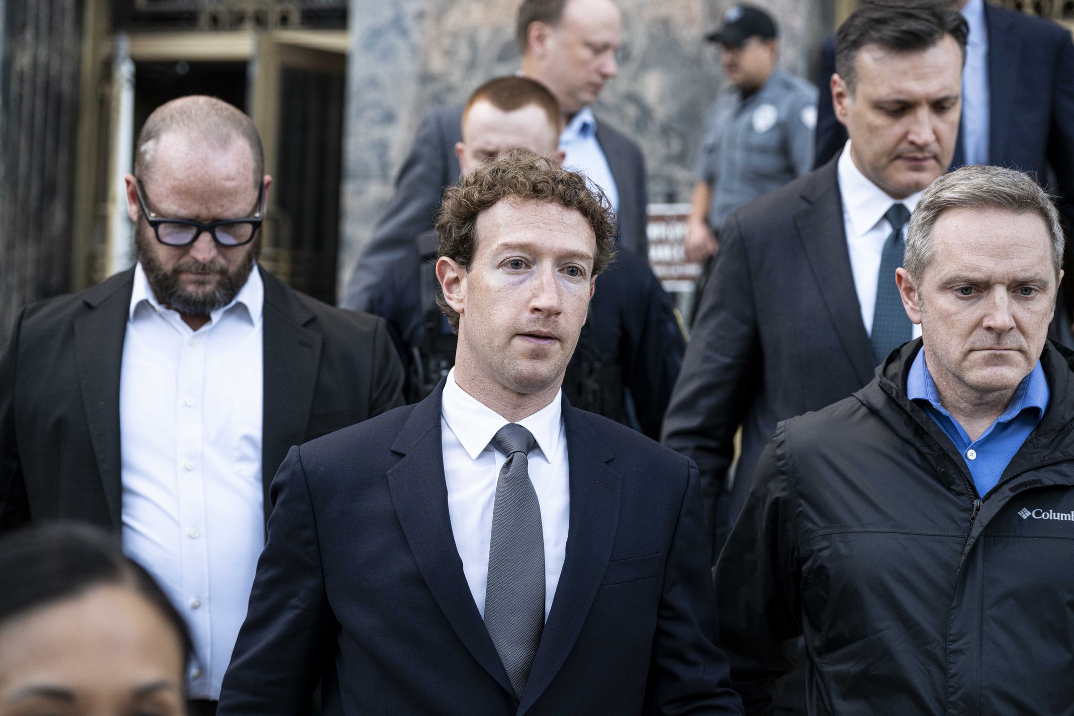 LOS ANGELES, UNITED STATES - FEBRUARY 19: Meta CEO Mark Zuckerberg leaves the Federal Courthouse in downtown Los Angeles after defending the company in a landmark social media addiction trial in Los Angeles, United States, on February 19, 2026. (Photo by Jon Putman/Anadolu via Getty Images)