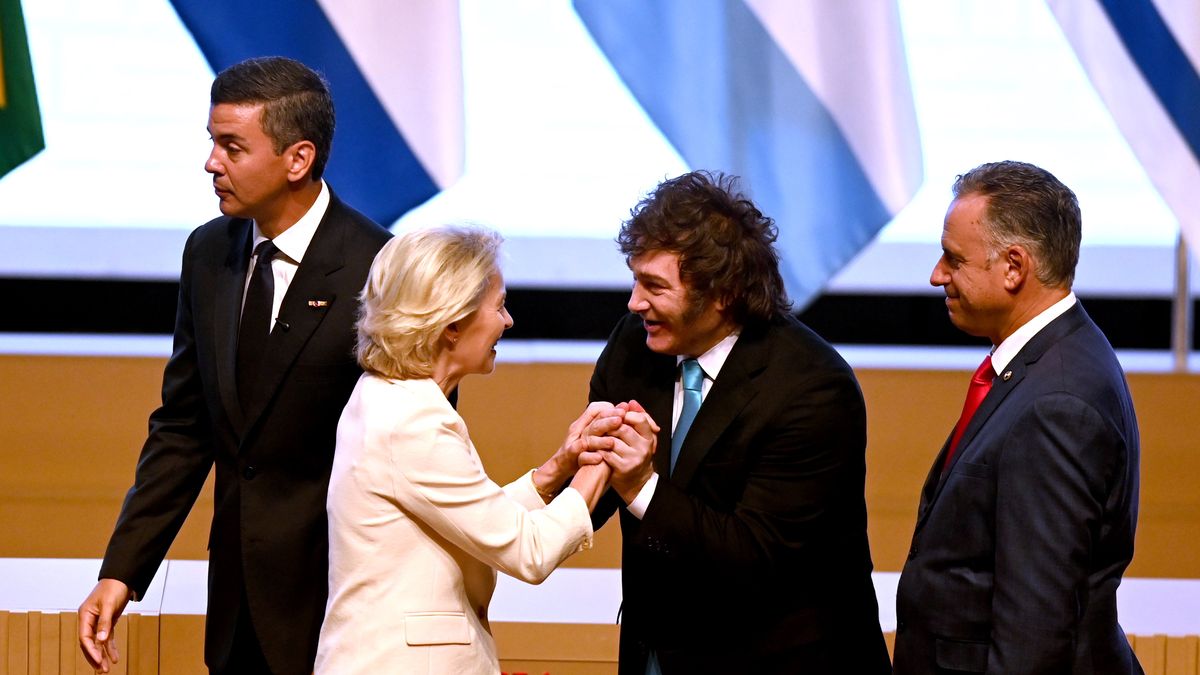 Ursula von der Leyen oraz Javier Milei podczas