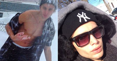 Mateusz Maga z gołą klatą na śniegu… (FOTO)