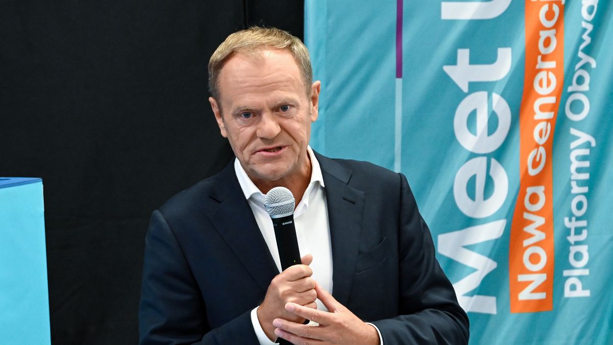 Donald Tusk w trakcie konferencji Meet Up
