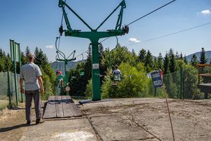 Kolej krzesełkowa, Koninki, Gorce, góry, Tobołów