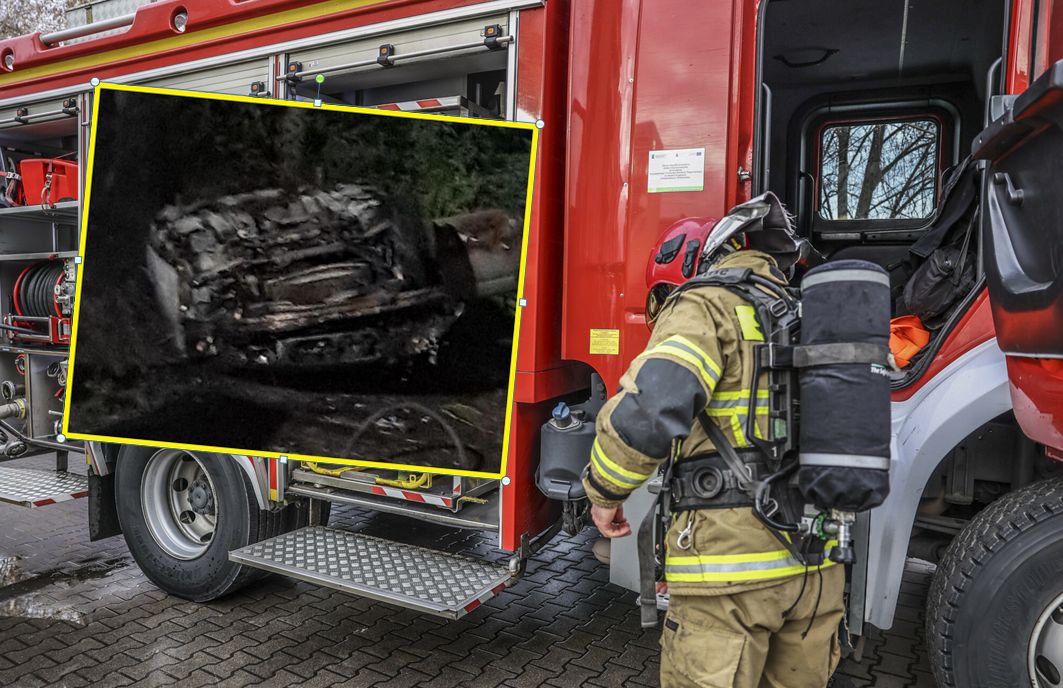 Straszny wypadek. Zwęglone zwłoki w BMW