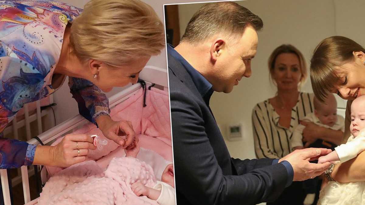 Agata Duda i Andrzej Duda z niemowlęciem