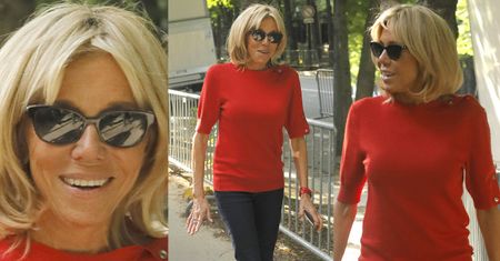 Bardzo szczupła Brigitte Macron zmierza na pokaz mody