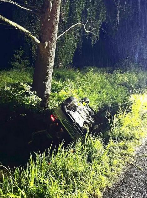 Samochód wpadł do rowu i dachował. Trzy nastolatki w szpitalu