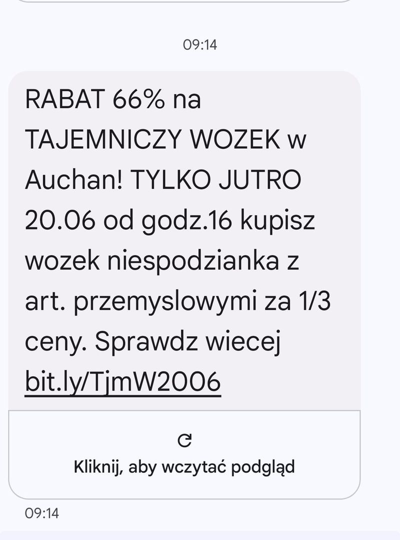 Auchan rozesłał SMS-y do klientów