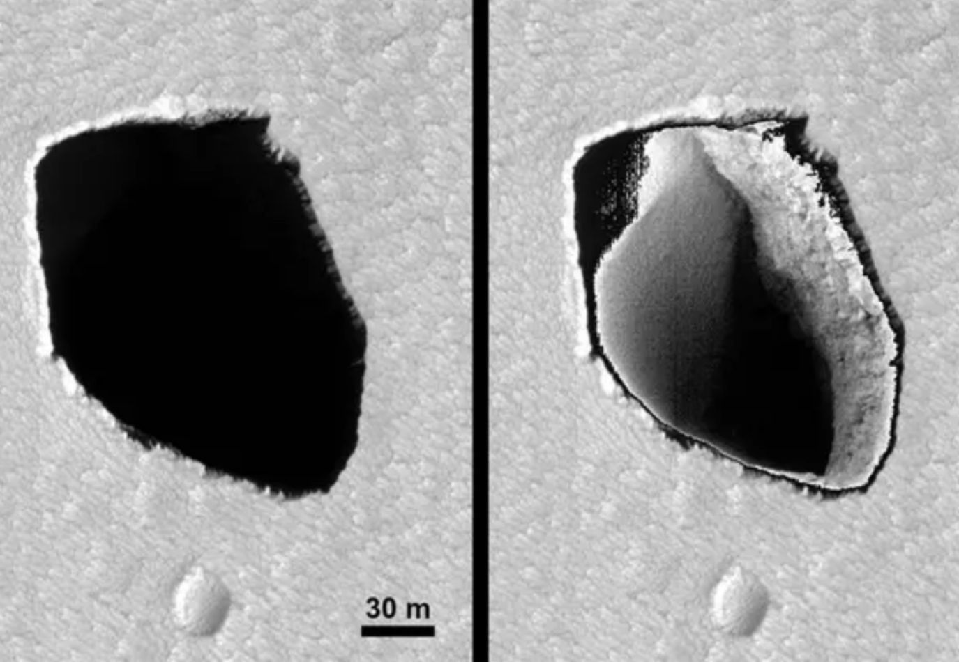 Dziura na Marsie ma kształt Polski