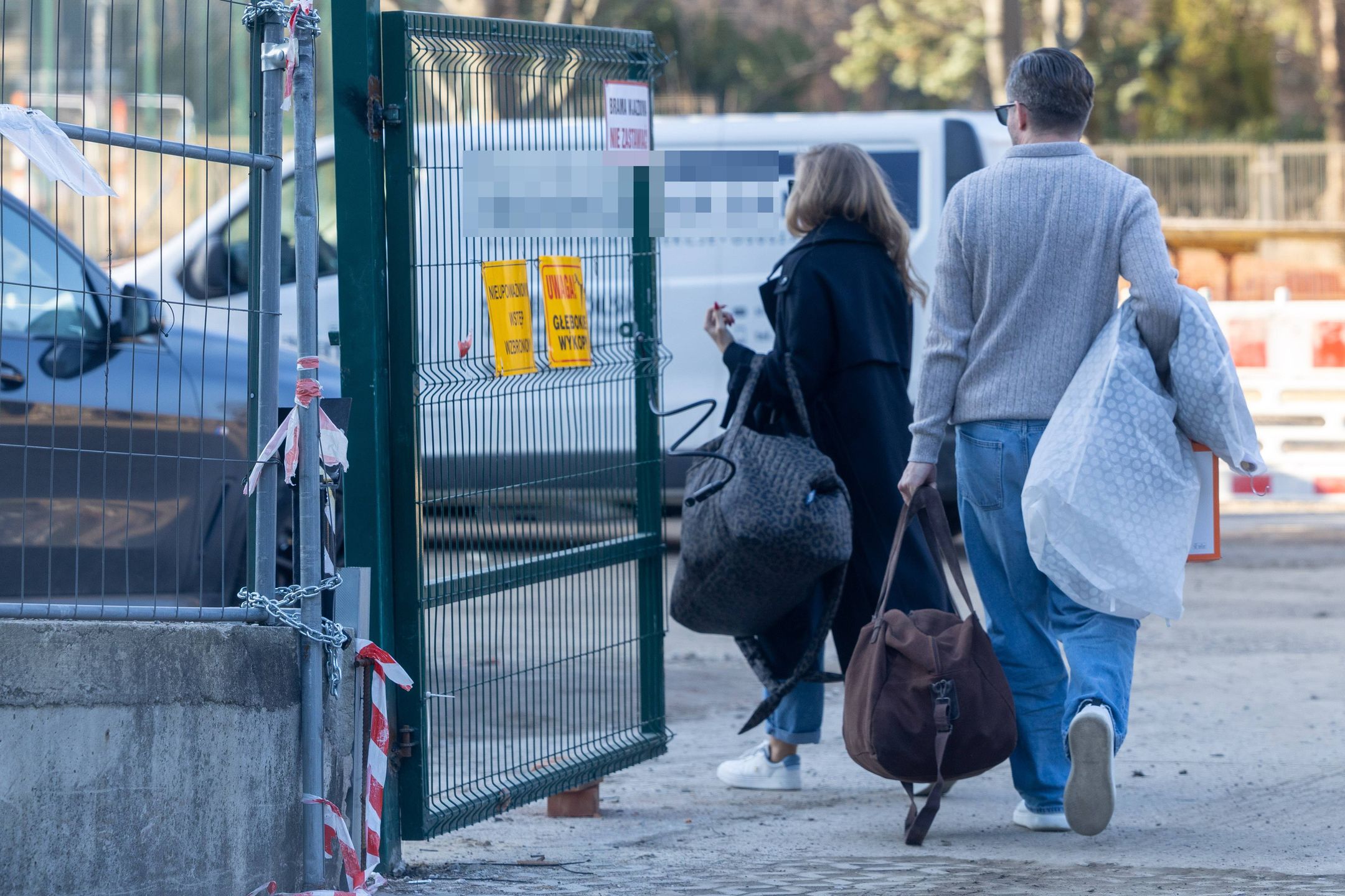 Agnieszka Kaczorowska i Marcin Rogaczewicz wracają z próby 