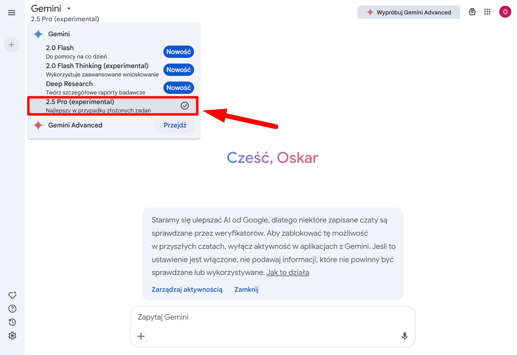 Model Gemini 2.5 Pro dostępny za darmo
