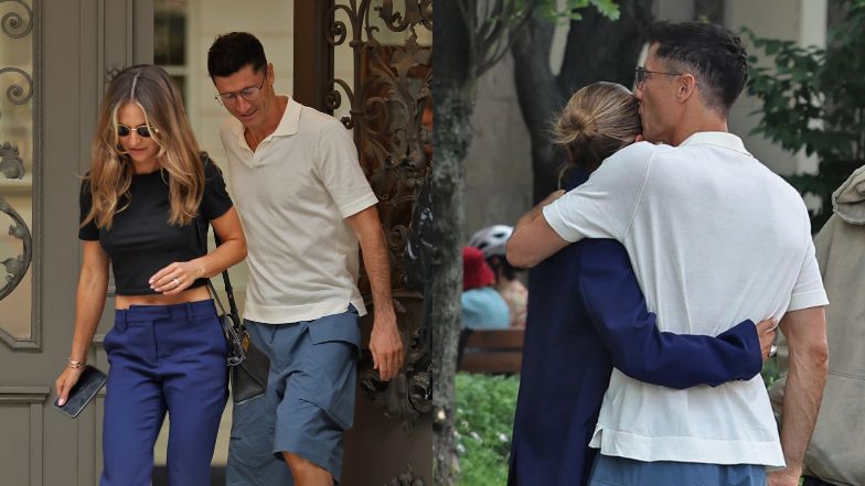 Anna i Robert Lewandowscy na mieście 