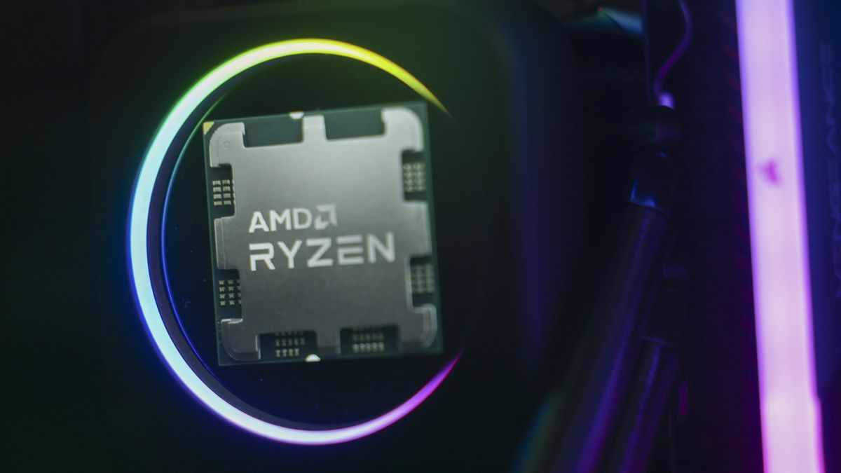 An Advanced Micro Devices Inc. (AMD) Ryzen processor logo at the Gamescom computer gaming fair on the opening day in Cologne, Germany, on Wednesday, Aug. 21, 2024. "Gamescom, the world's largest games event, is continuing to expand its sustainability initiative "gamescom goes green," according to a media statement. Photographer: Alex Kraus/Bloomberg via Getty Images