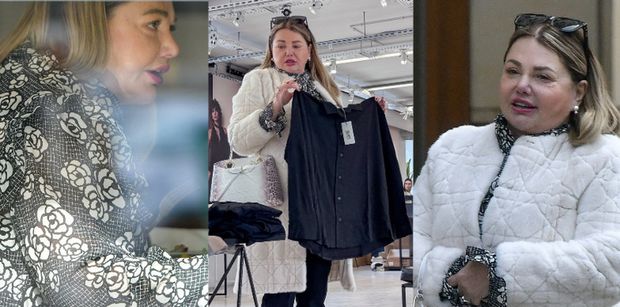 Obładowana siatkami Katarzyna Niezgoda wychodzi z butiku Jemioła. Po drodze wstąpiła do Gesslera. Dzień po warszawsku? (ZDJĘCIA)