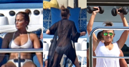 49-letnia Jennifer Lopez ĆWICZY NA JACHCIE (ZDJĘCIA)