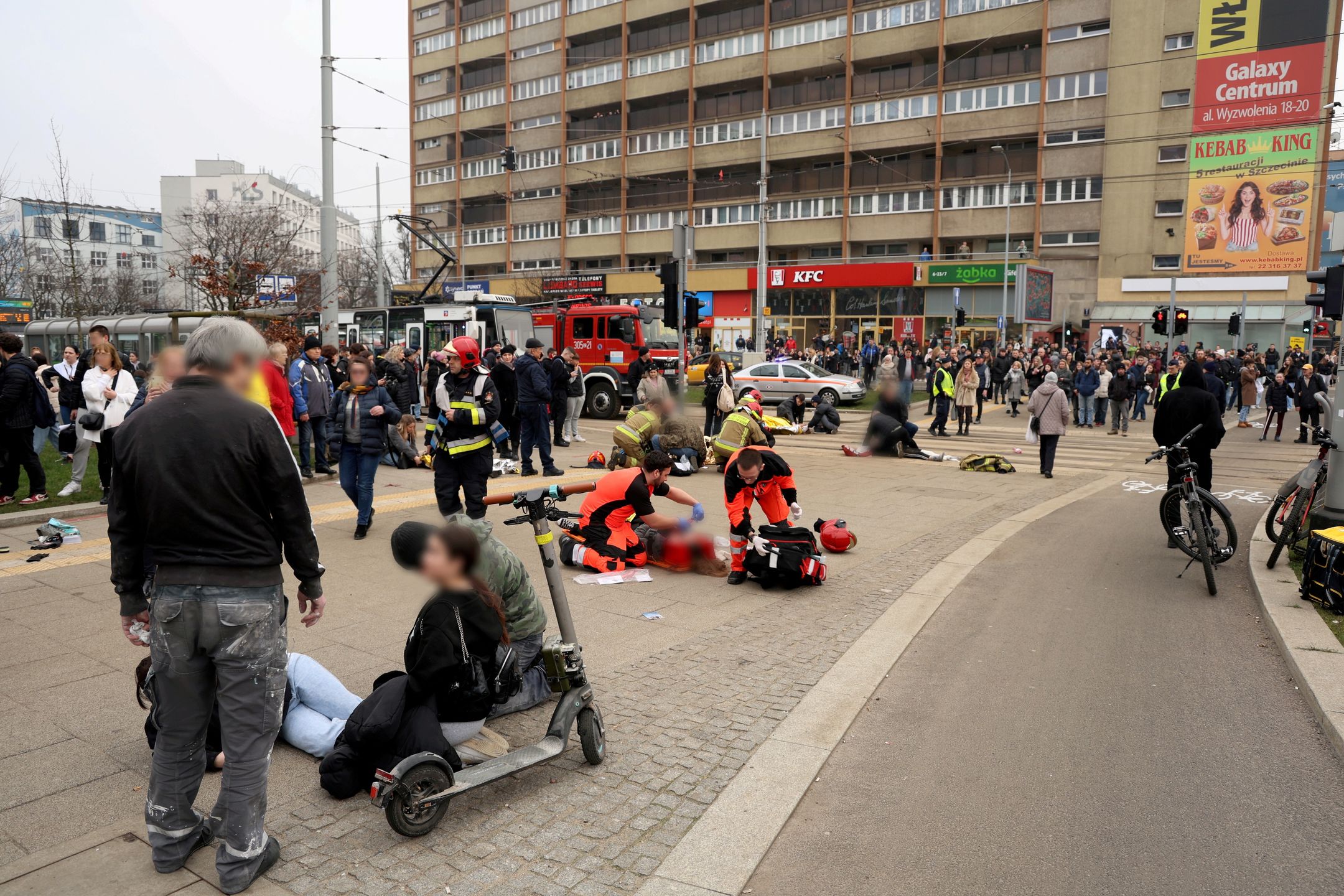 Wypadek na pl. Rodła w Szczecinie