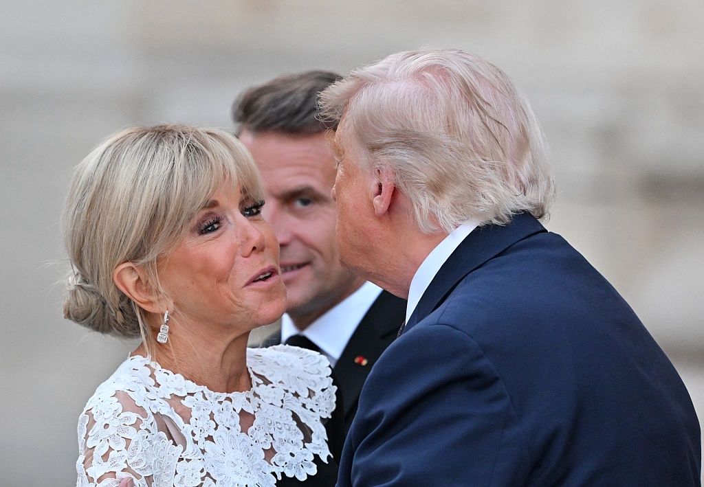 Emmanuel i Brigitte Macron, Donald Trump