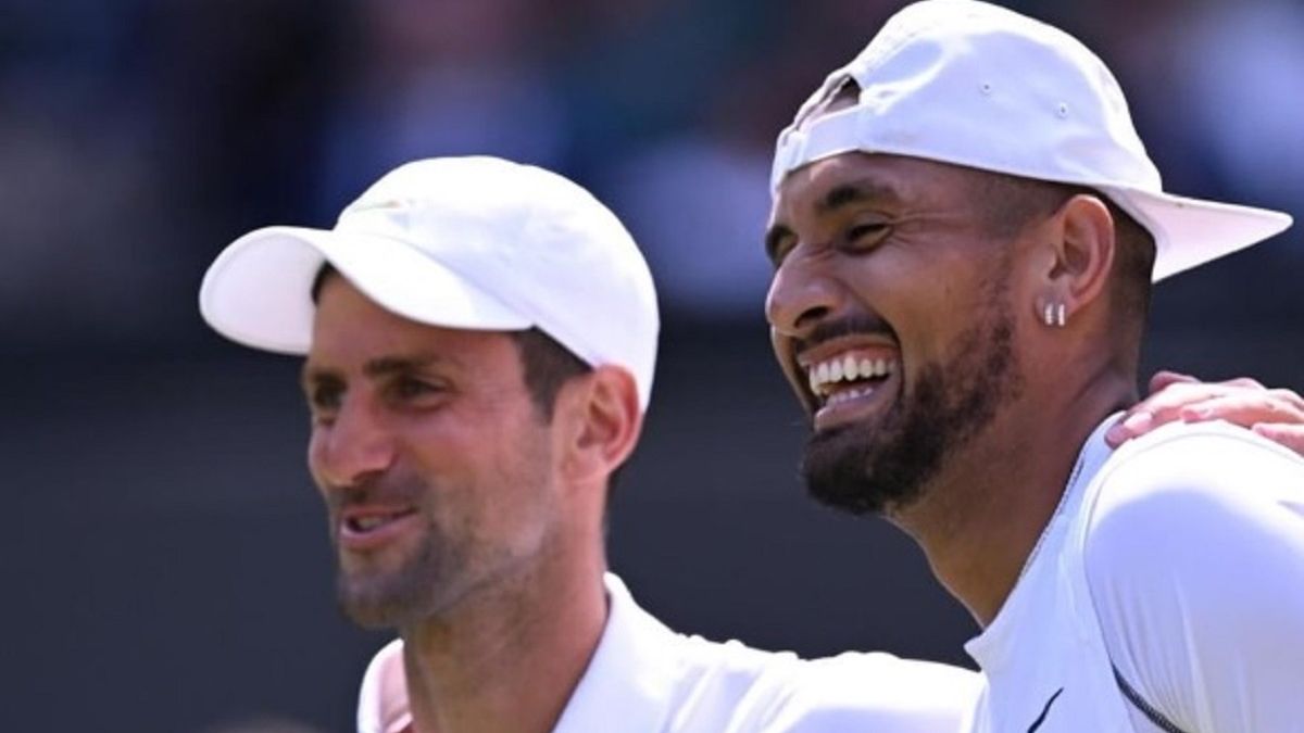 Novak Djoković i Nick Kyrgios w Wimbledonie