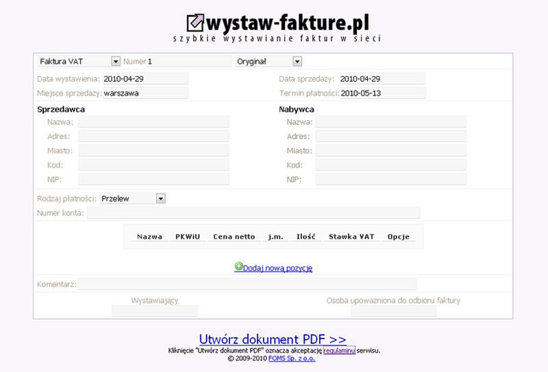Wystawiaj faktury online