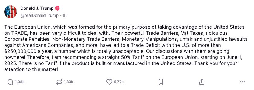Wpis prezydenta USA Donalda Trumpa
