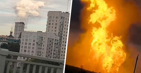 Tajemniczy pożar w Rosji. Potężny słup ognia