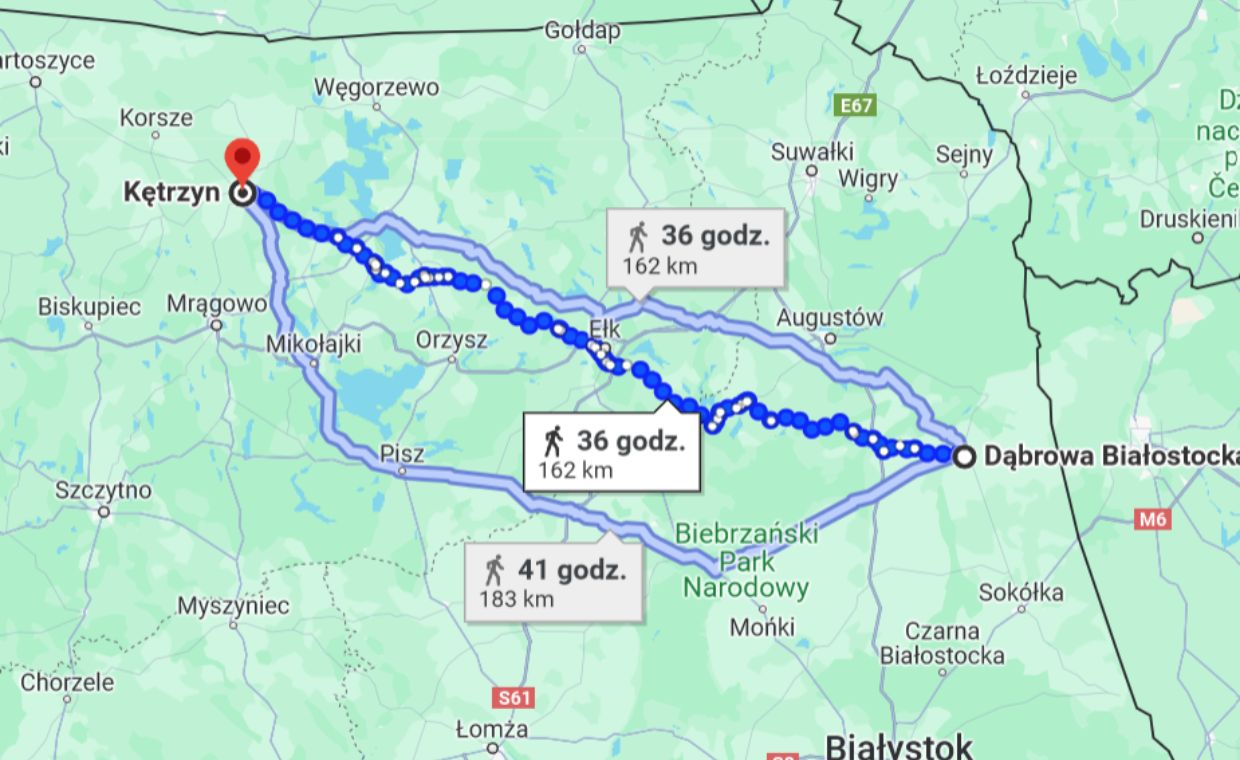 Balon był widziany w okolicach Kętrzyna i Dąbrowy Białostockiej. W linii prostej obie miejscowości dzieli około 150 km