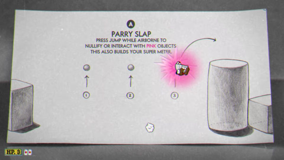 Tutorial w grze Cuphead