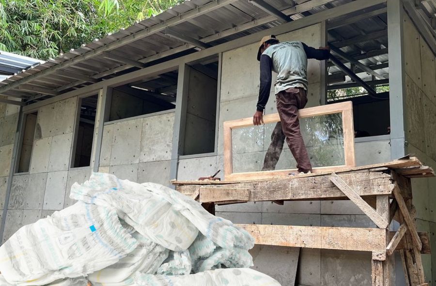 Eco-Creativity. A researcher built a house out of used nappies