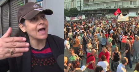Protestujący w Atenach: "Angela Merkel jest jak Hitler! Chce zniszczyć nasz kraj!"