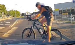 Rowerzysta nagrany. Nie do wiary, jak się zachował. Sceny