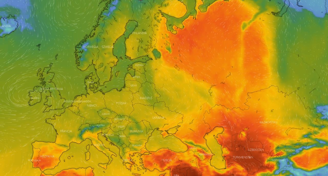 Mapa upałów w Europie - maj 2021
